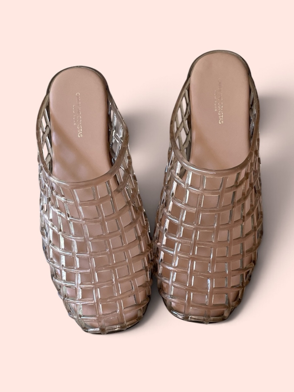 Caroline Constas Silesta woven clear jelly slides
